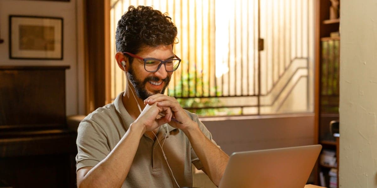 man working at desk