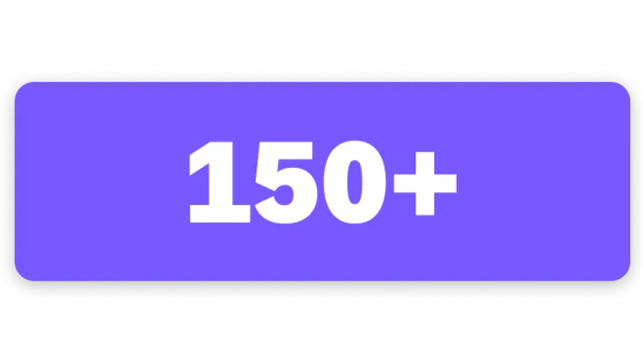 A box with the number 150 million in it
