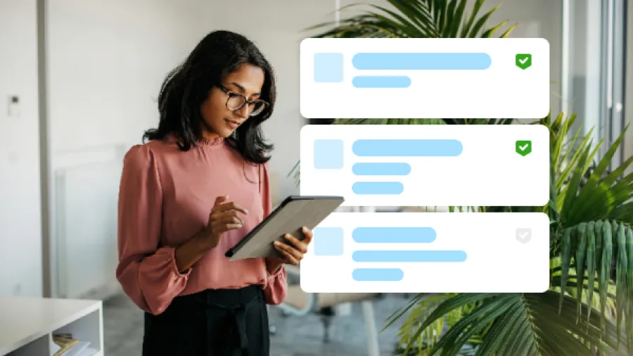 woman using program on ipad