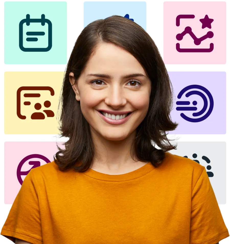 woman surrounded by Concur solutions