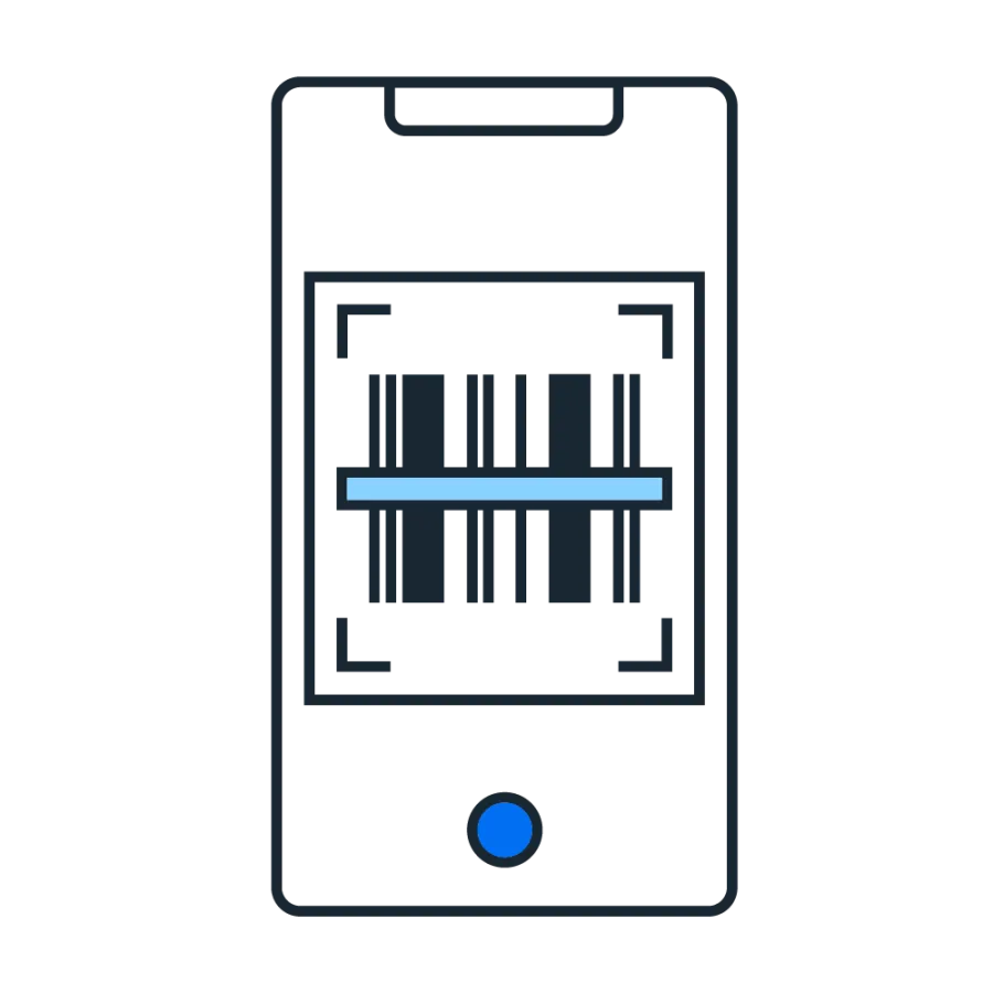 phone scanning a receipt
