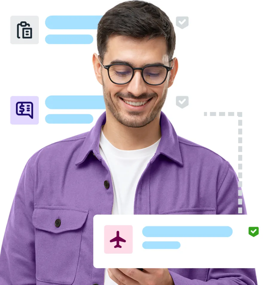 Man looking at his phone excited at the automations