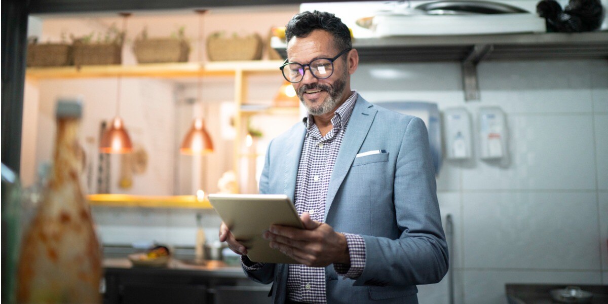 businessman working on laptop