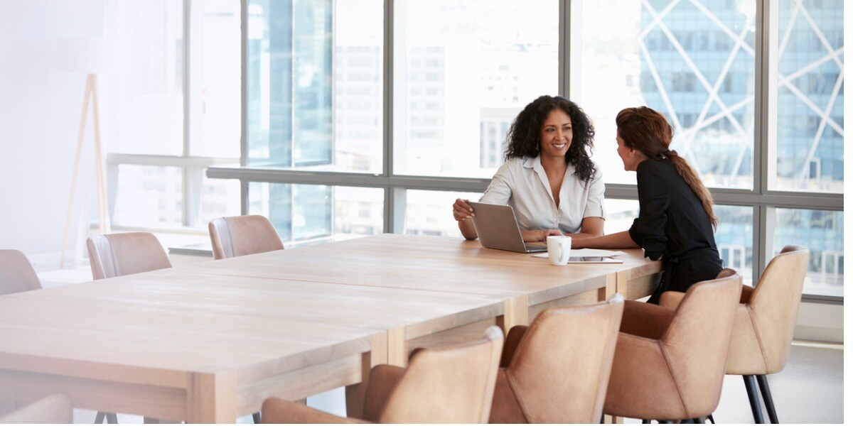 two businesswomen in office