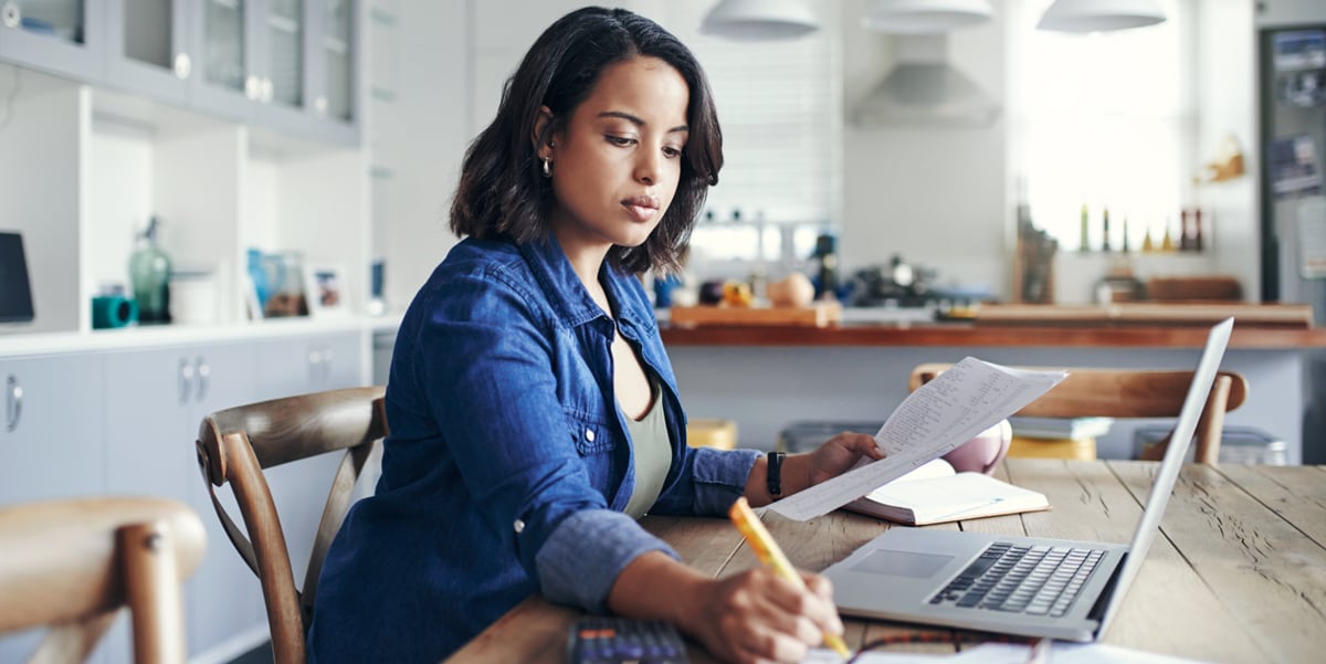 woman working at desk